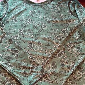 Green Paisley Women's Top